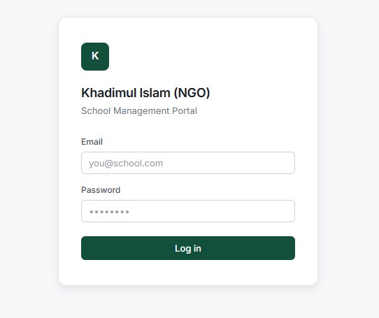School Management System — Login
